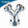 brass nickel plating double internal thread fitting